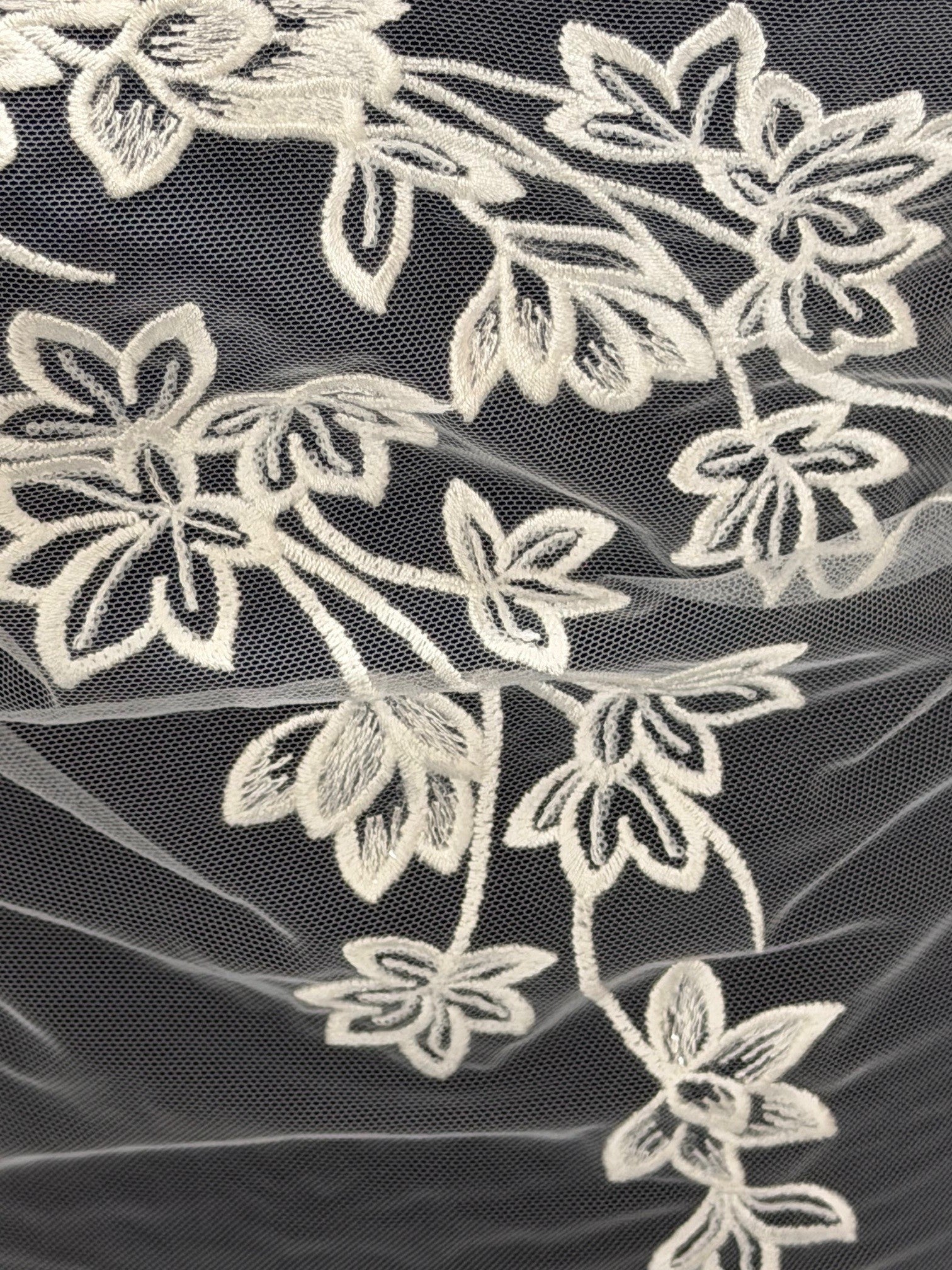 Ivory Sequin Embroidery Lace - EB3035