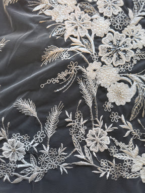 Ivory Sequin Embroidery Lace - EB3036