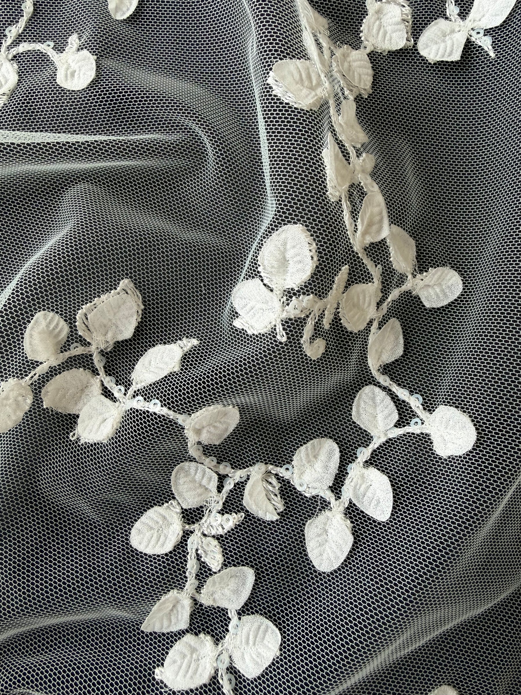 Ivory Sequin Embroidery Lace - EB3042