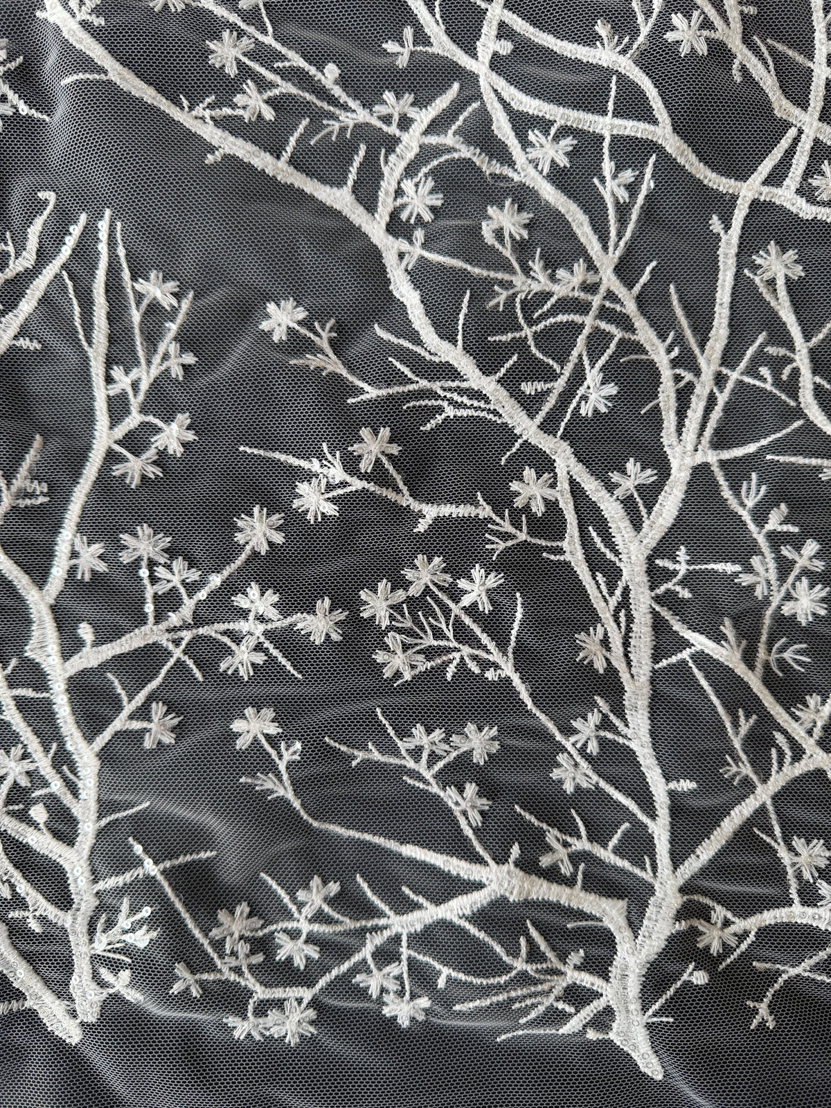 Ivory Sequin Embroidery Lace - EB3043