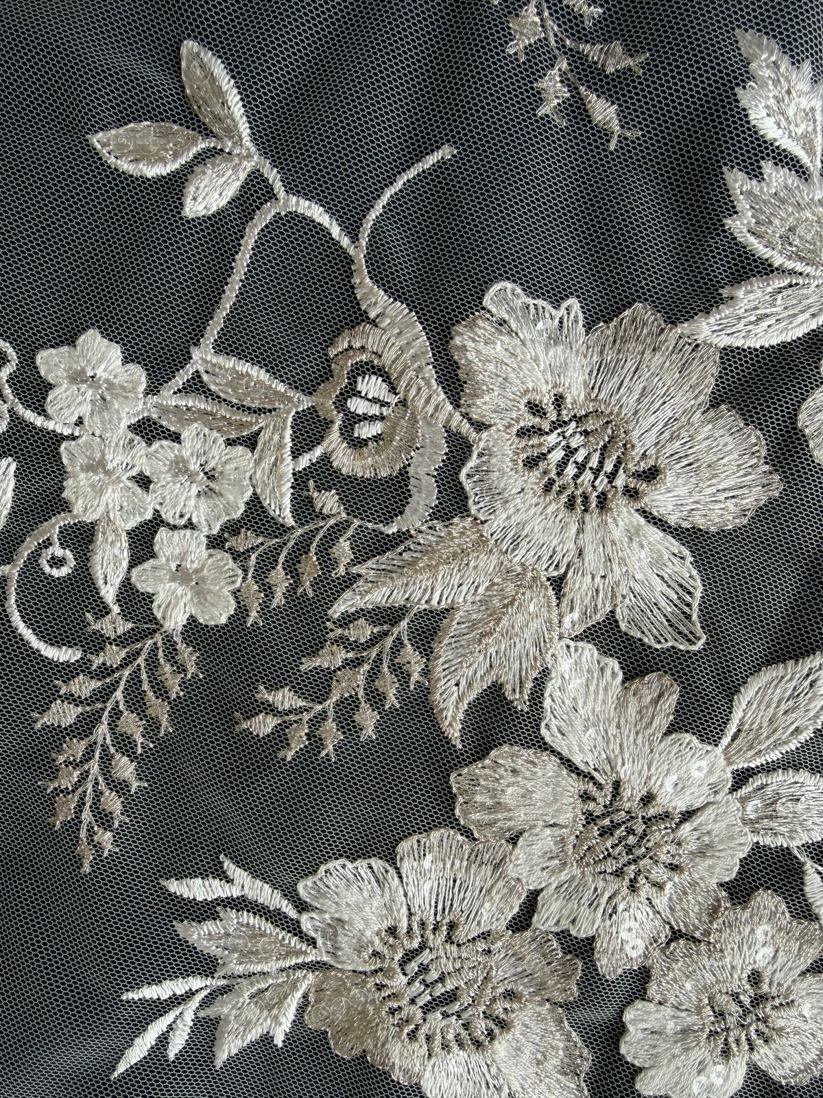 Ivory Sequin Embroidery Lace - EB3044