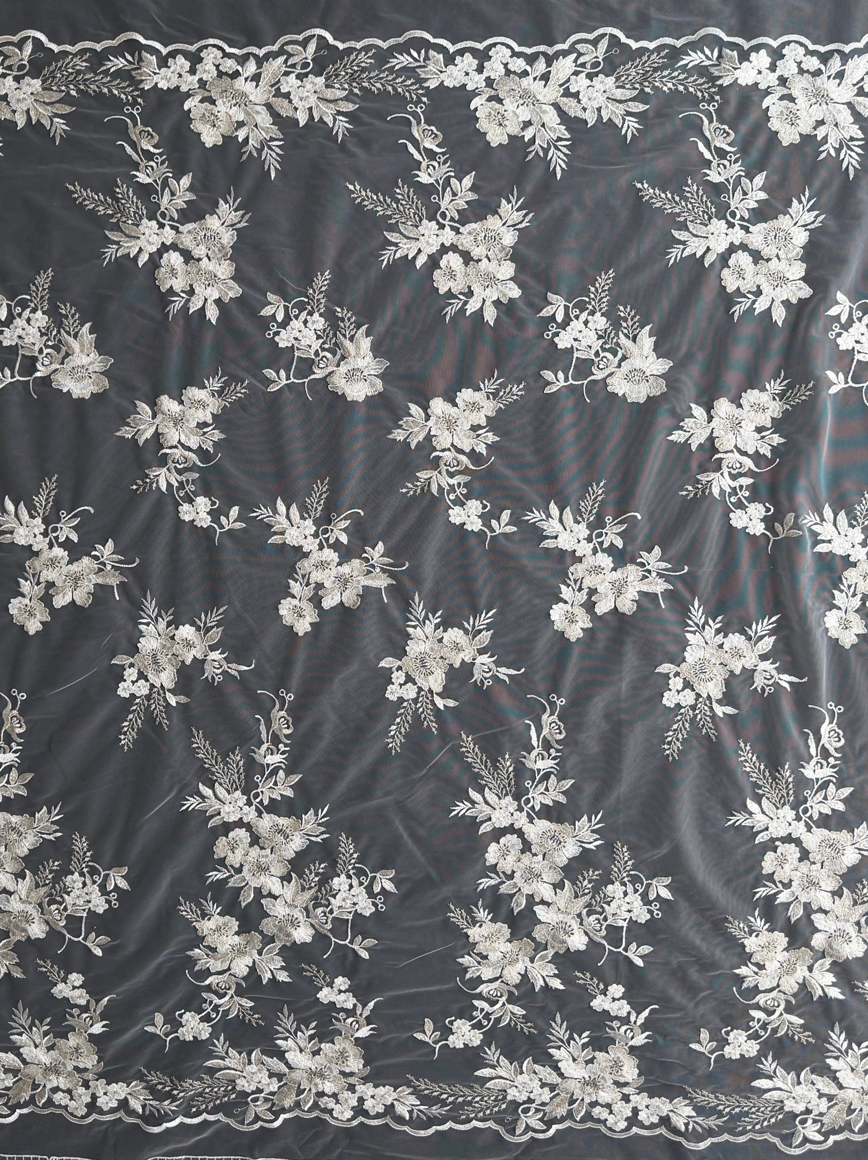 Ivory Sequin Embroidery Lace - EB3044
