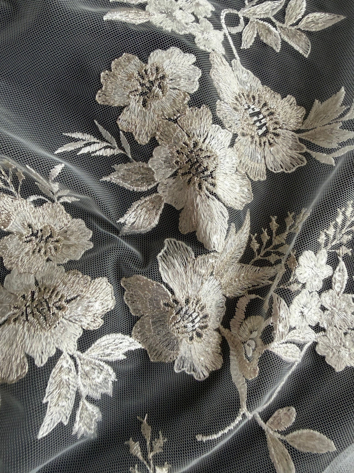 Ivory Sequin Embroidery Lace - EB3044