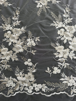 Ivory Sequin Embroidery Lace - EB3044