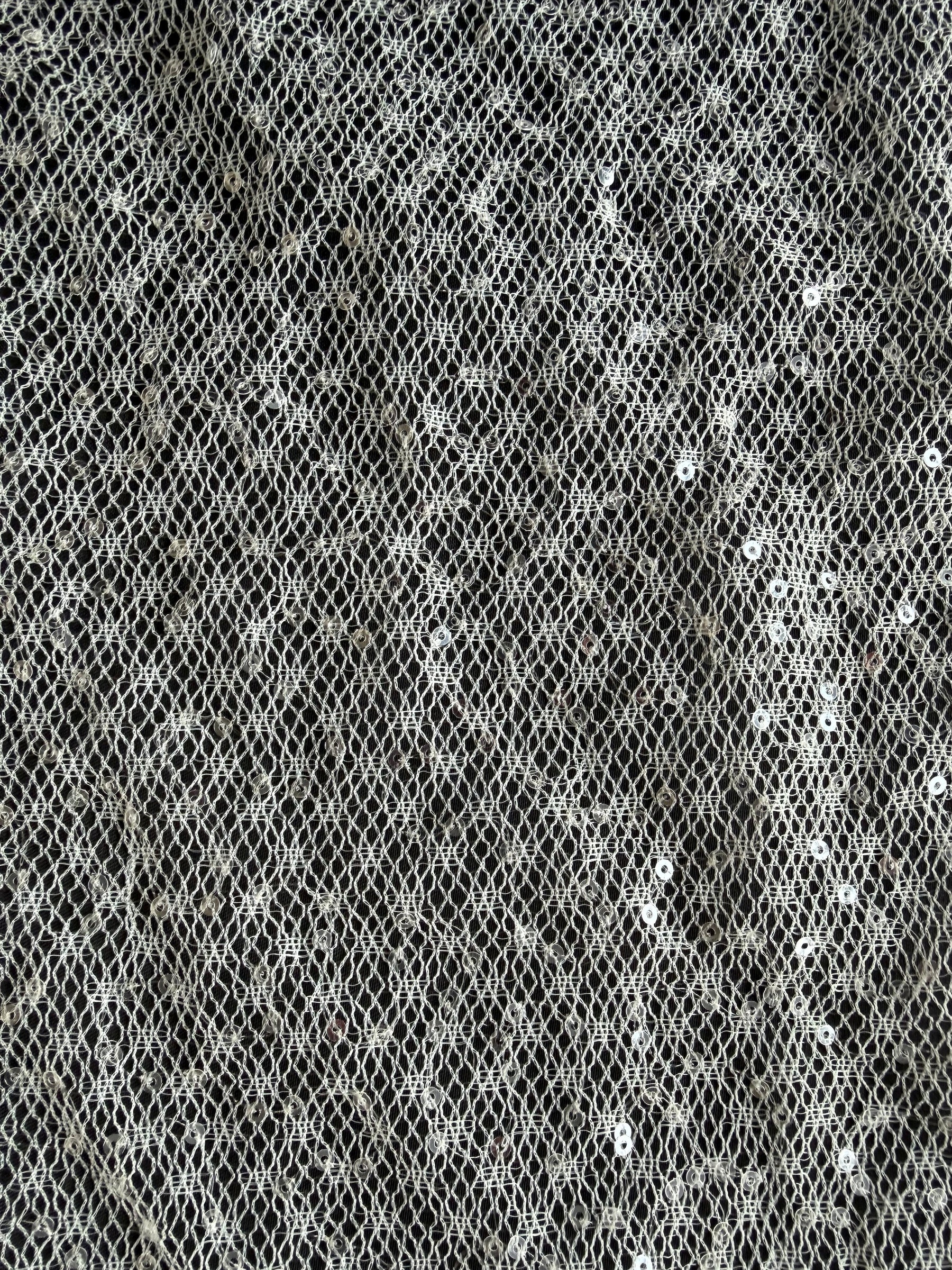 Ivory Sequin Raschel Lace - EB3046