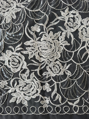 Ivory Sequin Raschel Lace - EB3047