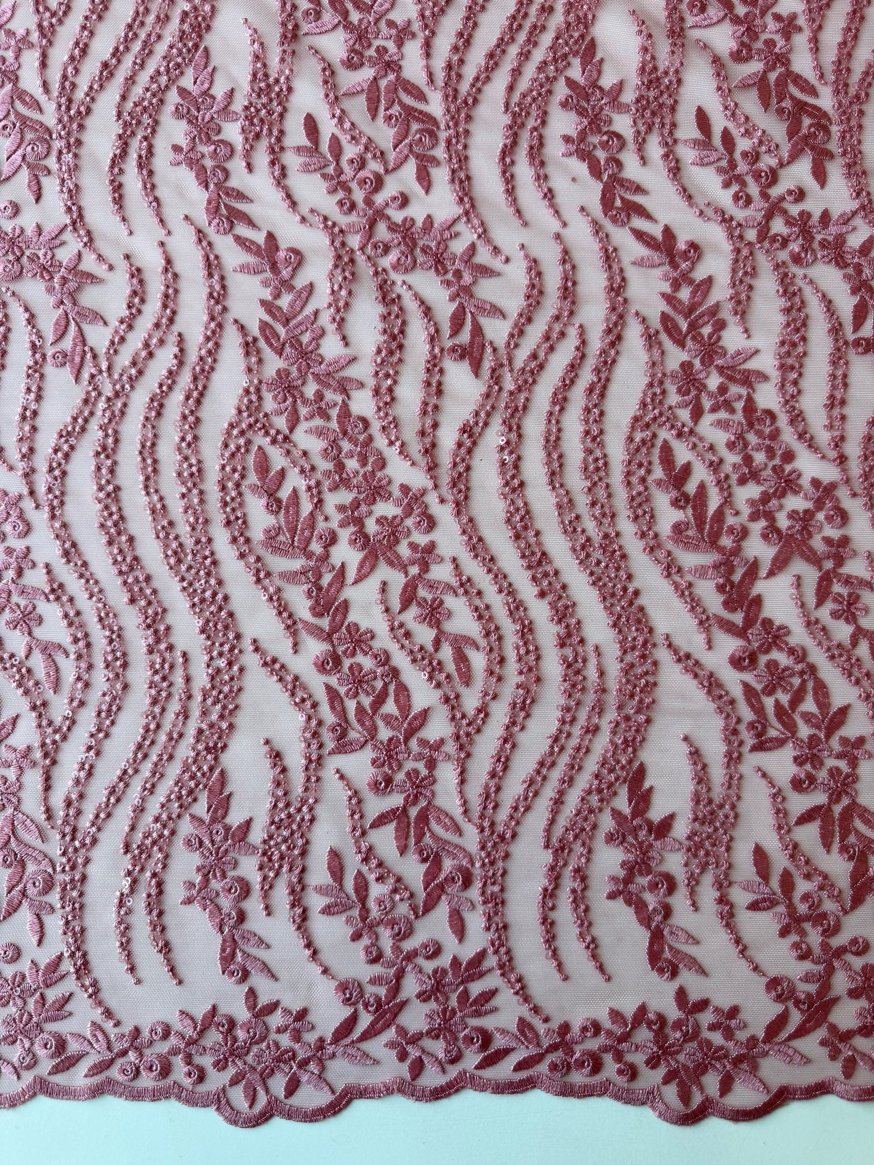 Pink Sequin Lace - EB3051