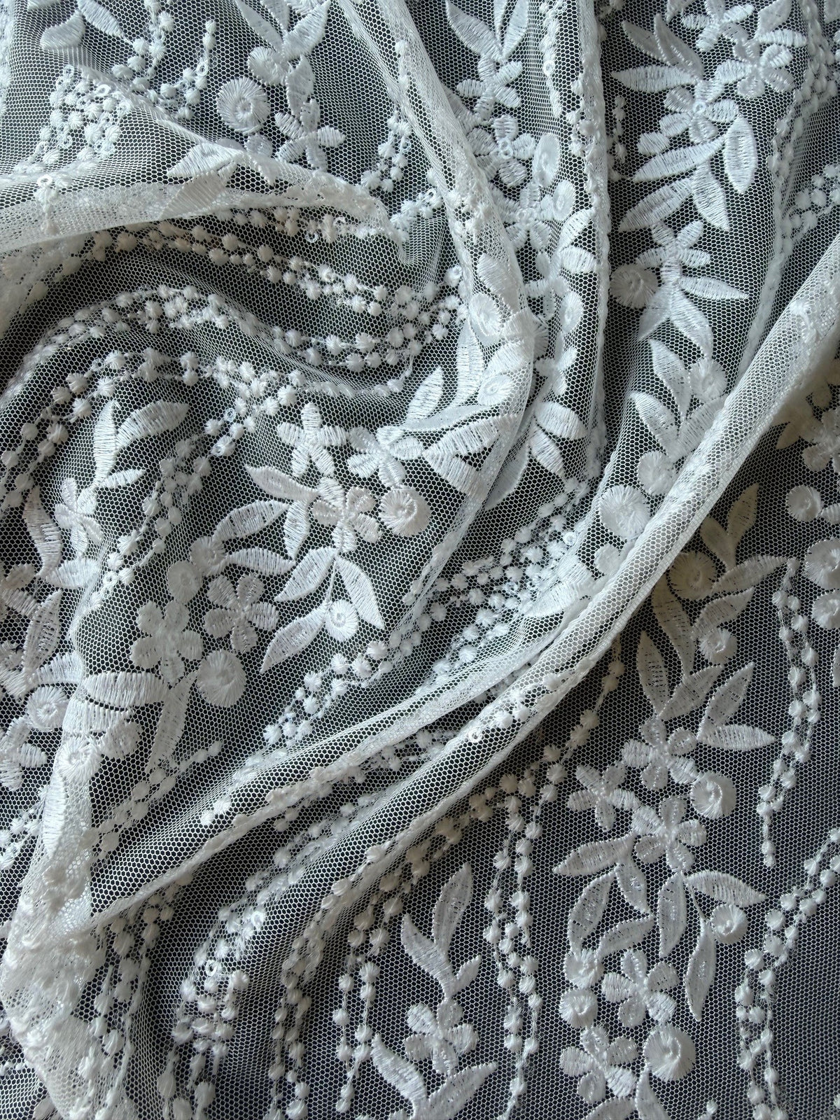 Ivory Sequin Lace - EB3051