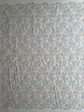Pink & Blue Embroidered Lace - EB3053