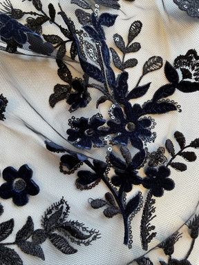 Black 3D Velvet Lace - EB3056