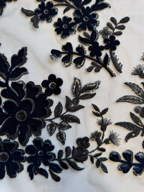 Black 3D Velvet Lace - EB3056