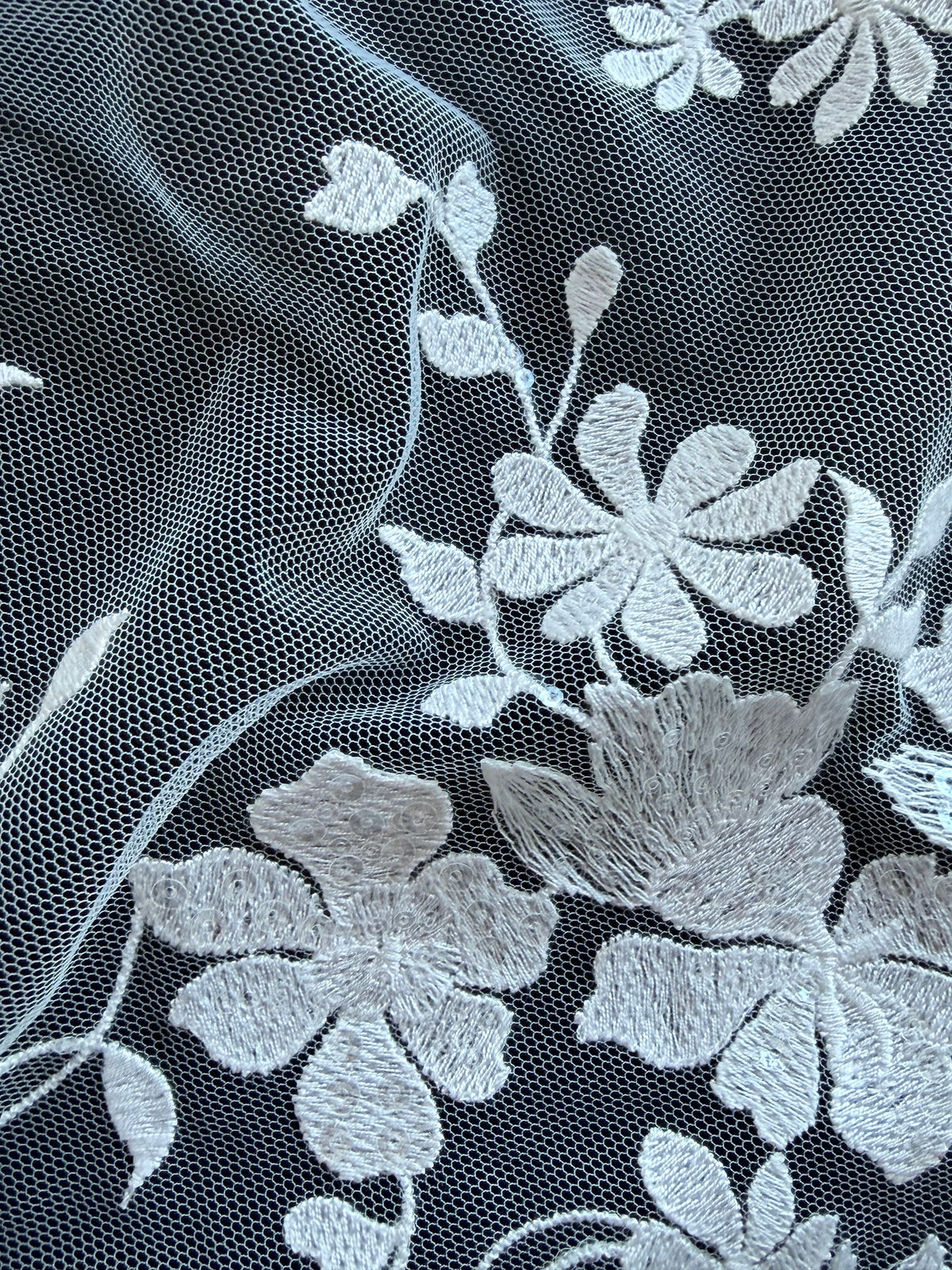 Ivory Sequin Lace - EB3063