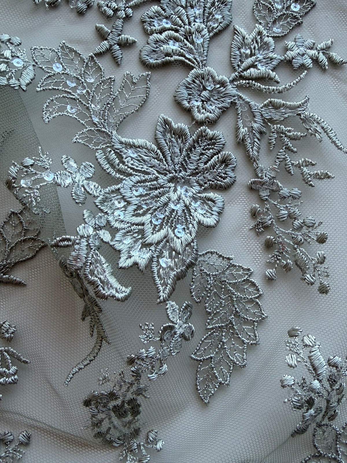 Willow Green Sequin Lace - EB3064