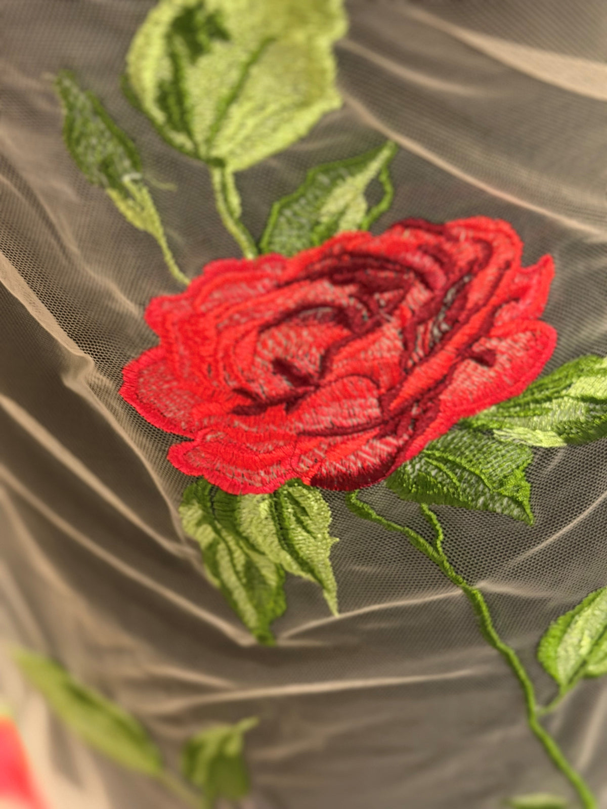 Nude Embroidered Rose Lace - EB5004