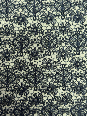 Navy Embroidered Lace - EB5010