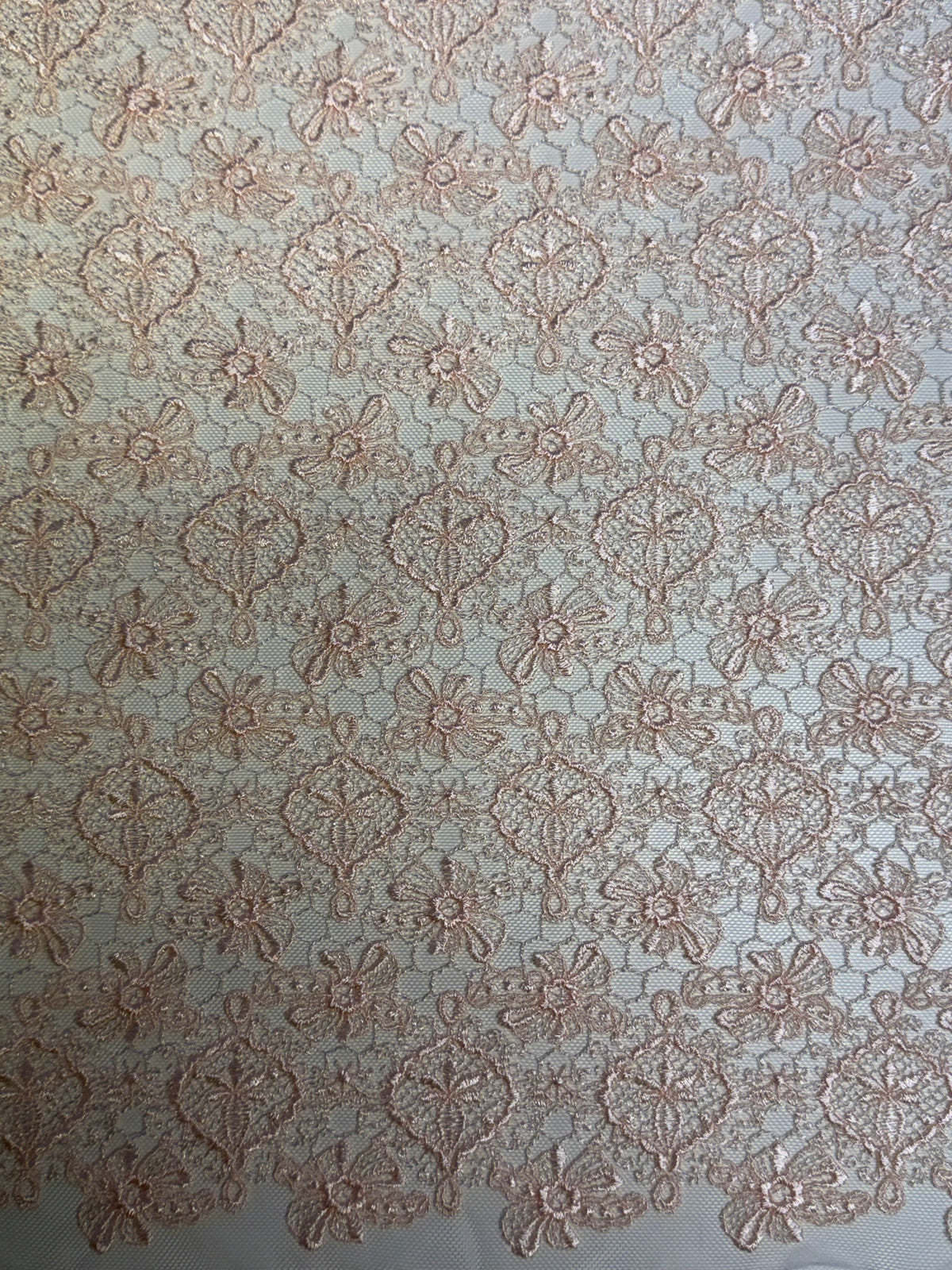 Shell Pink Embroidered Lace - EB5010