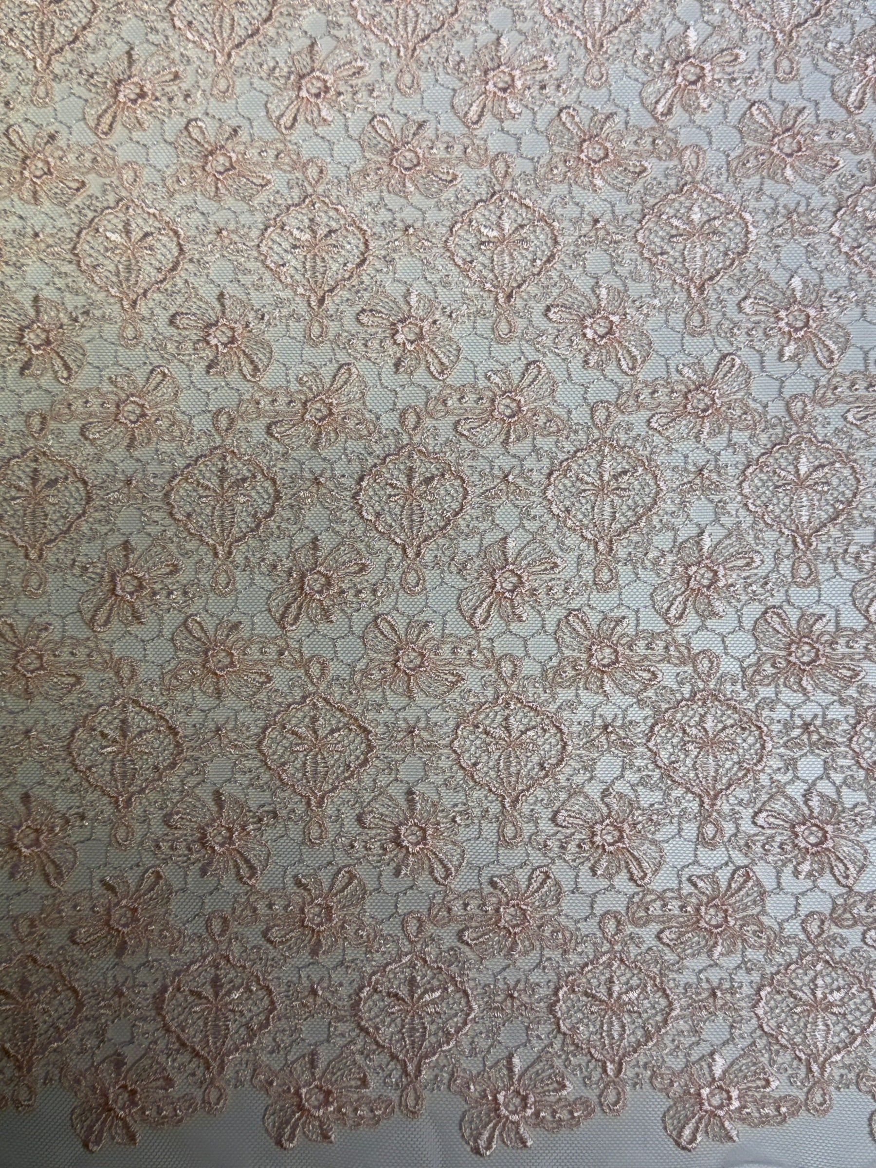 Shell Pink Embroidered Lace - EB5010