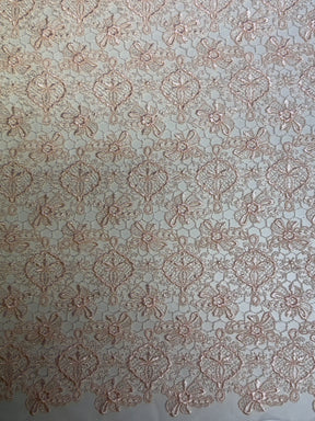 Shell Pink Embroidered Lace - EB5010