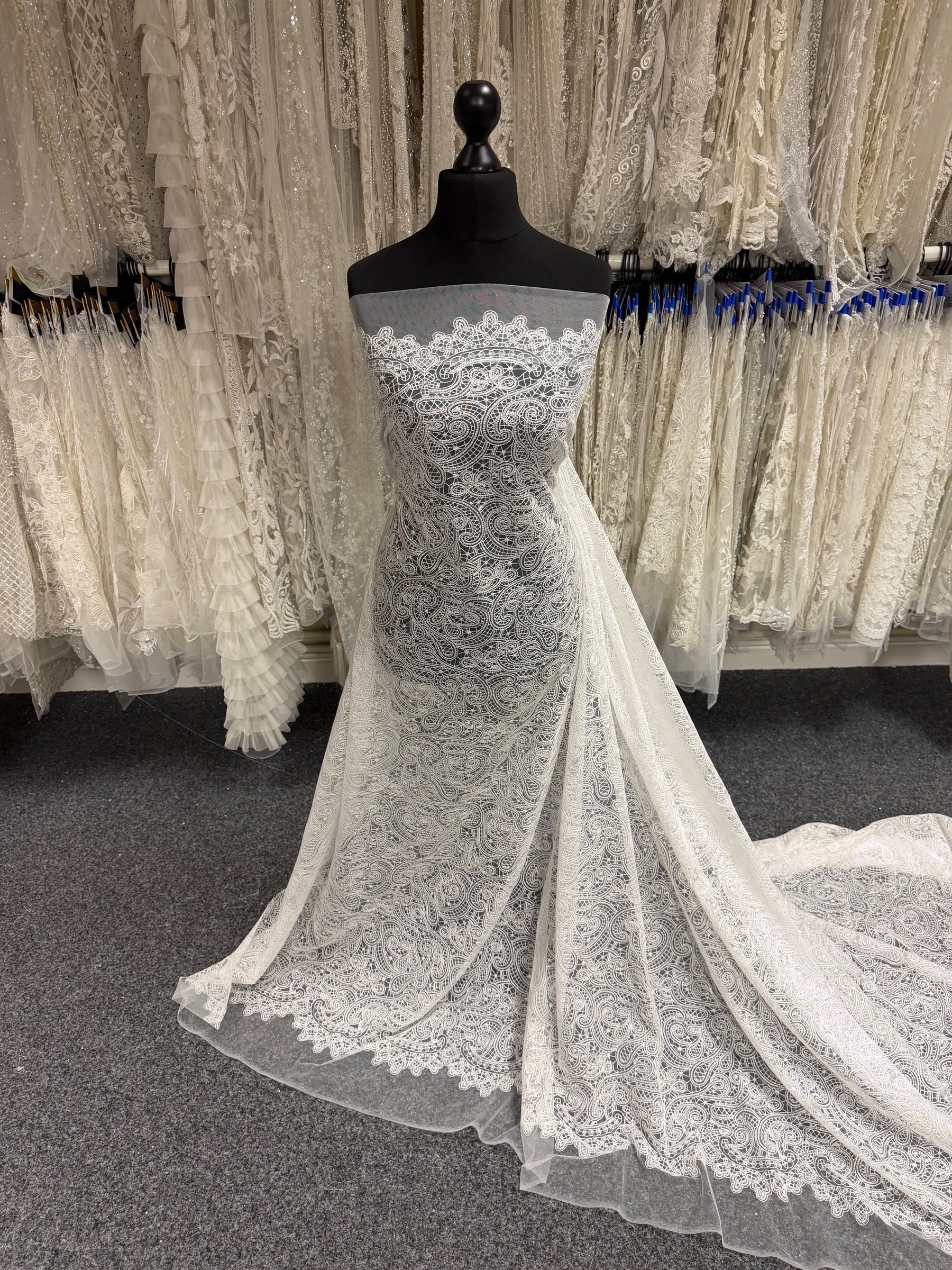 Ivory Embroidered Tulle - EB5017