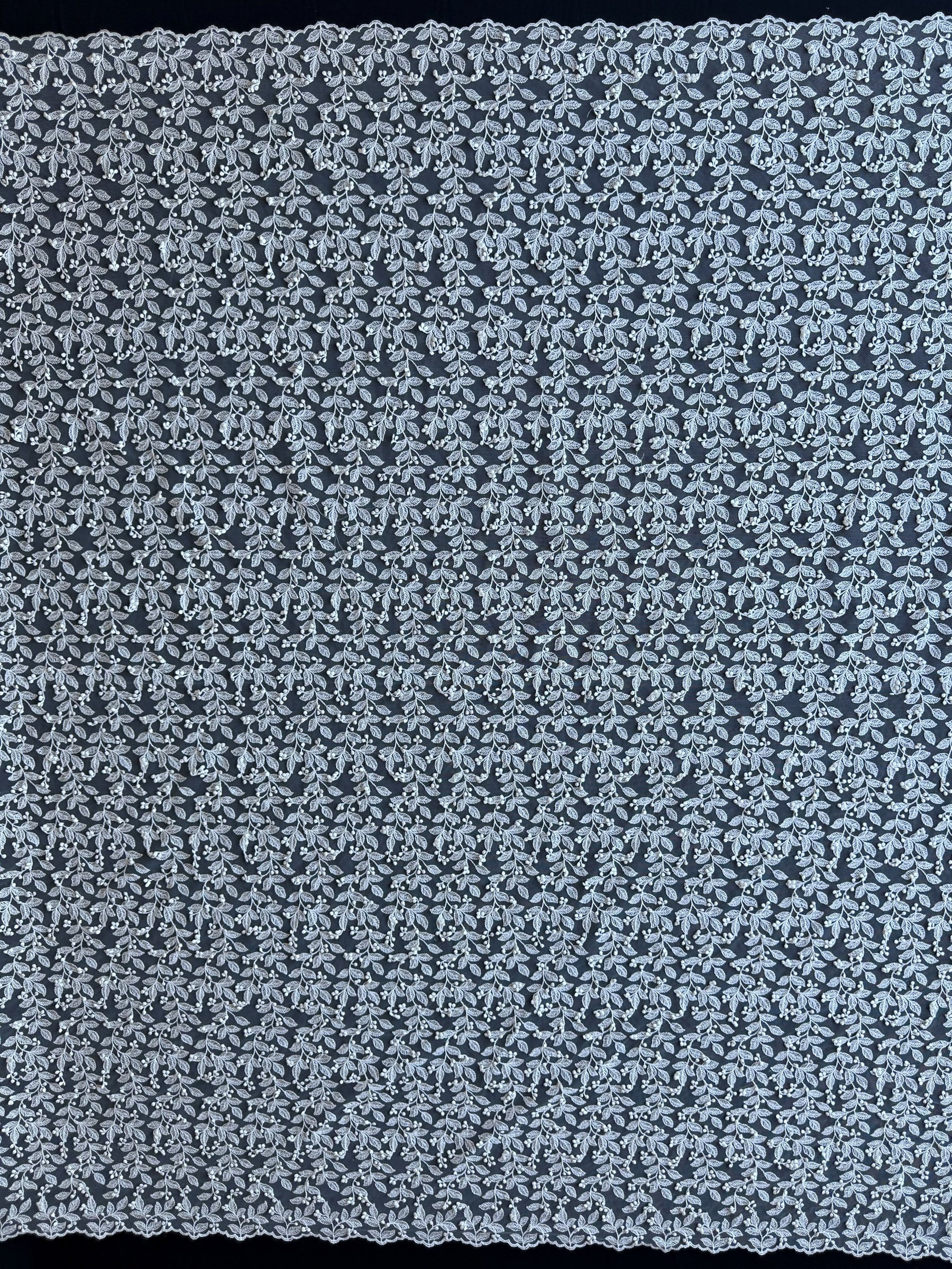 Ivory Embroidered 3D Lace - EB5029