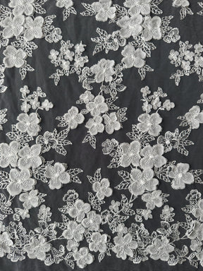 Ivory Embroidered 3D Lace - EB5033
