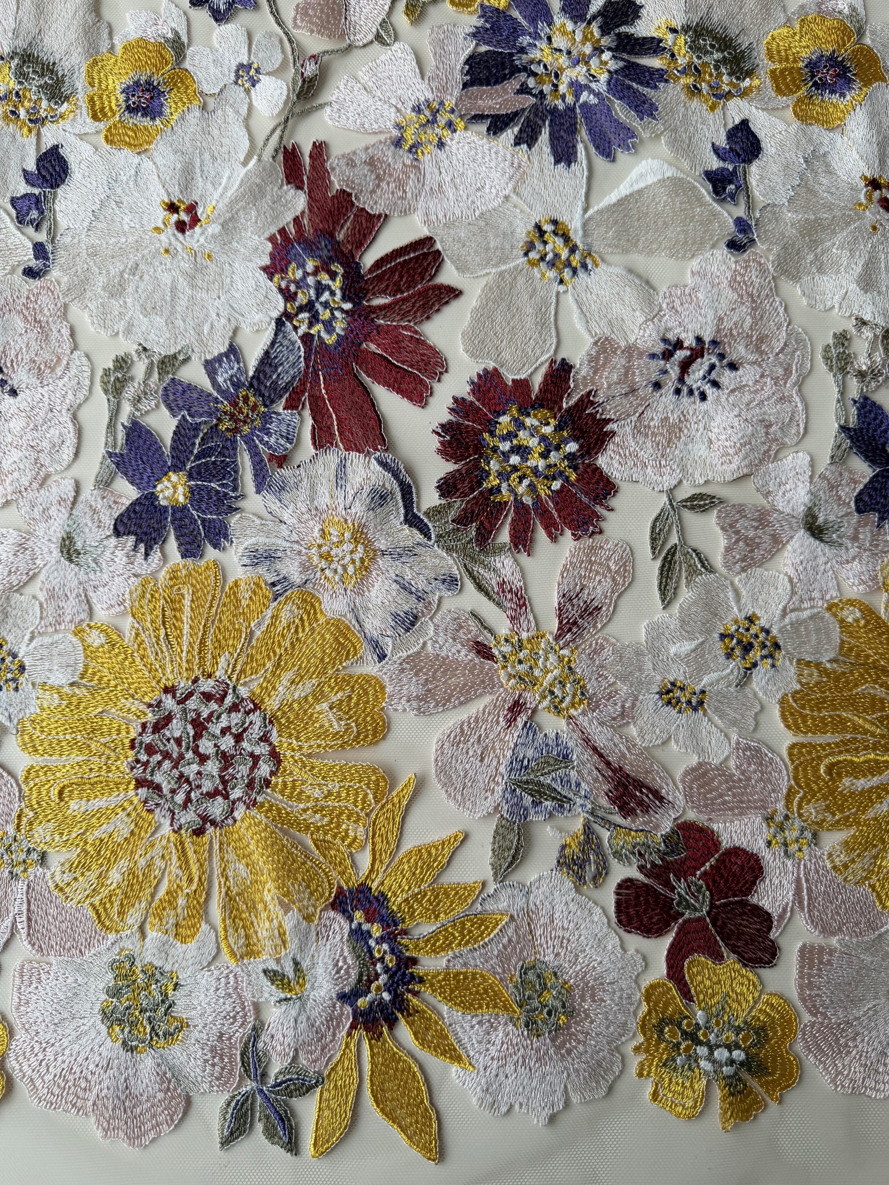 Multicolored Embroidered Lace - eb5056