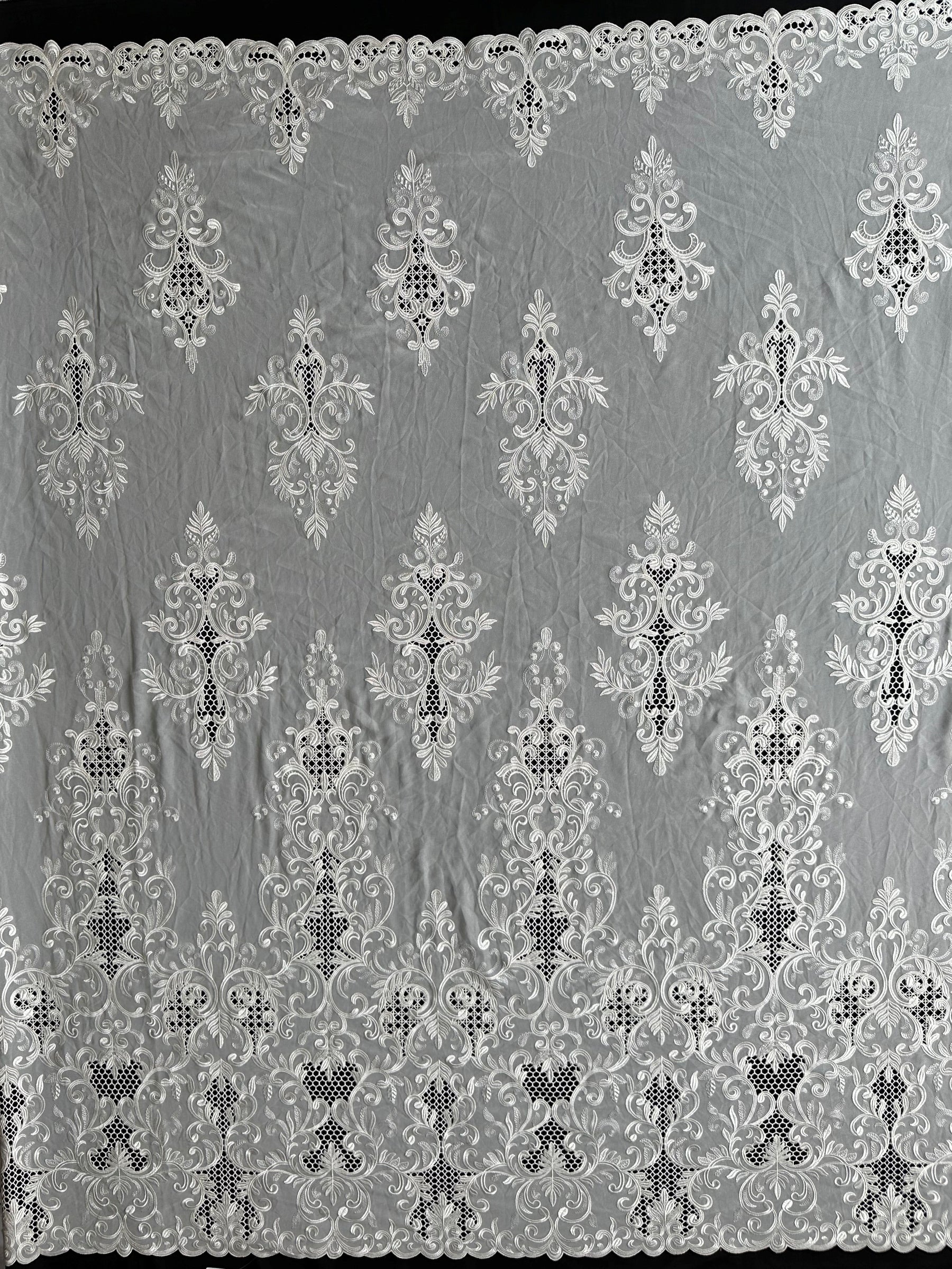 Ivory Embroidered Georgette - EB6003