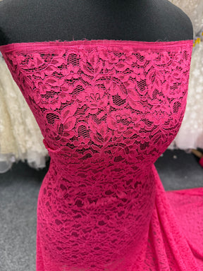 Fuchsia Pink Corded Lace - P947