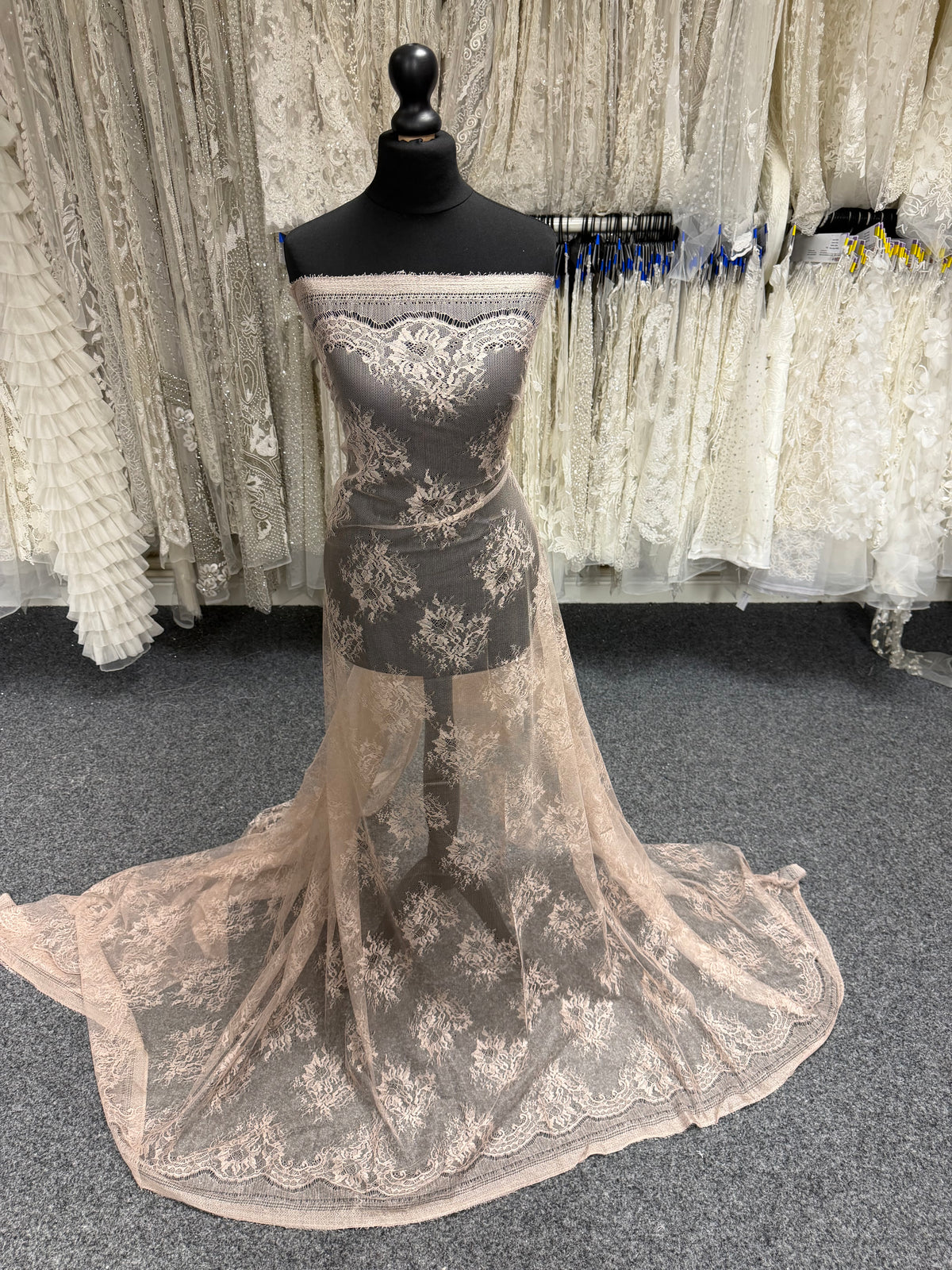 Antique Rose 100% Silk Italian Lace - P272