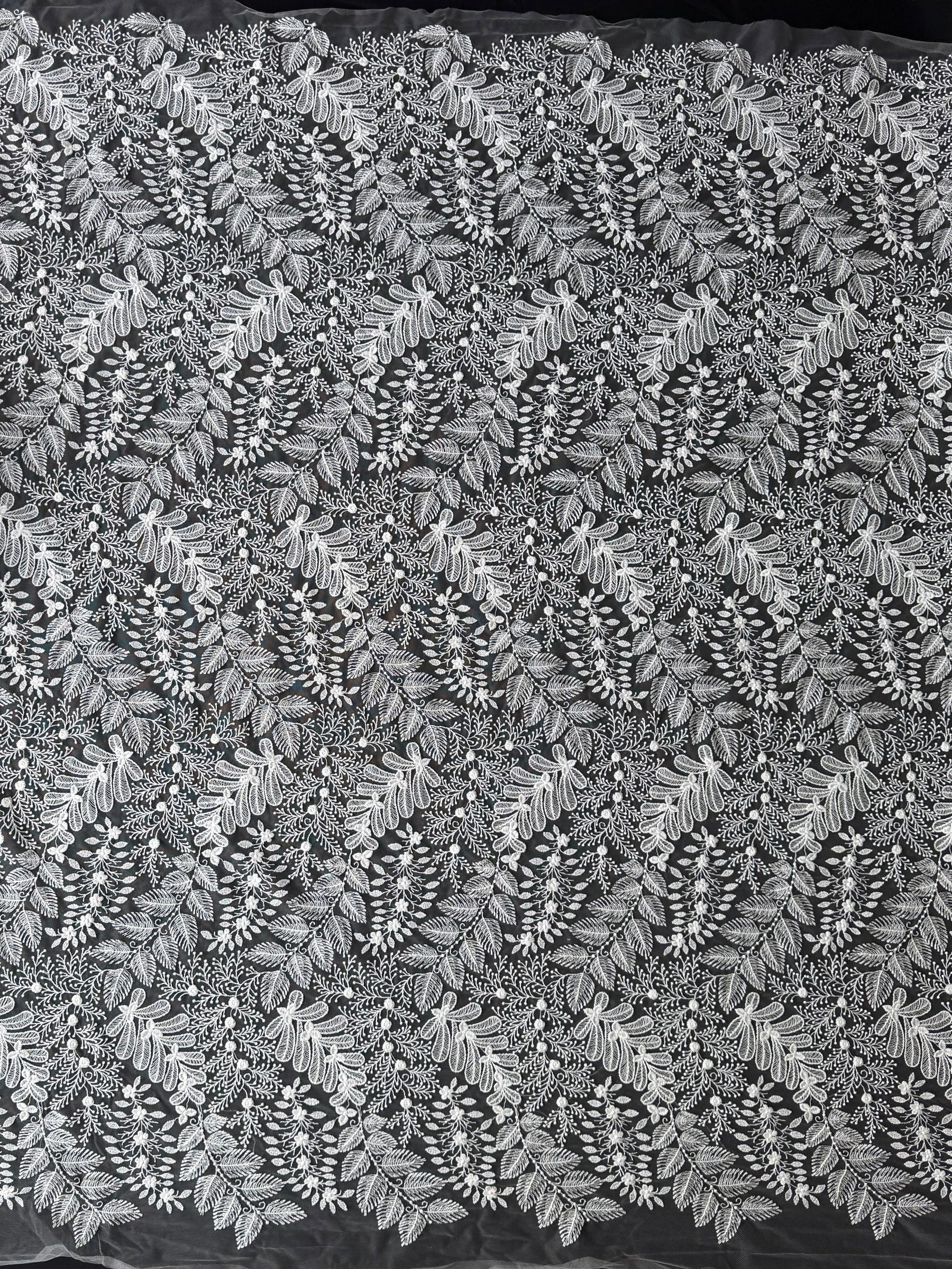 Ivory Embroidered Lace - Essential