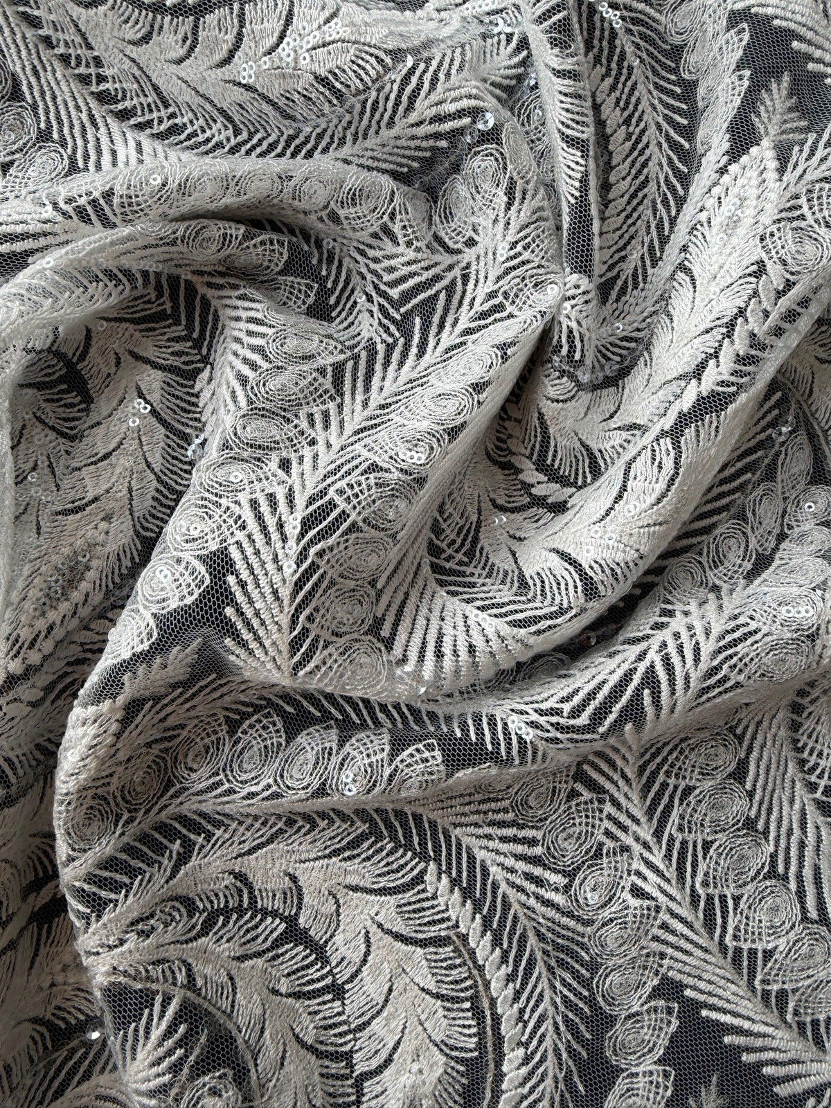 Ivory Sequin Lace - EB3048