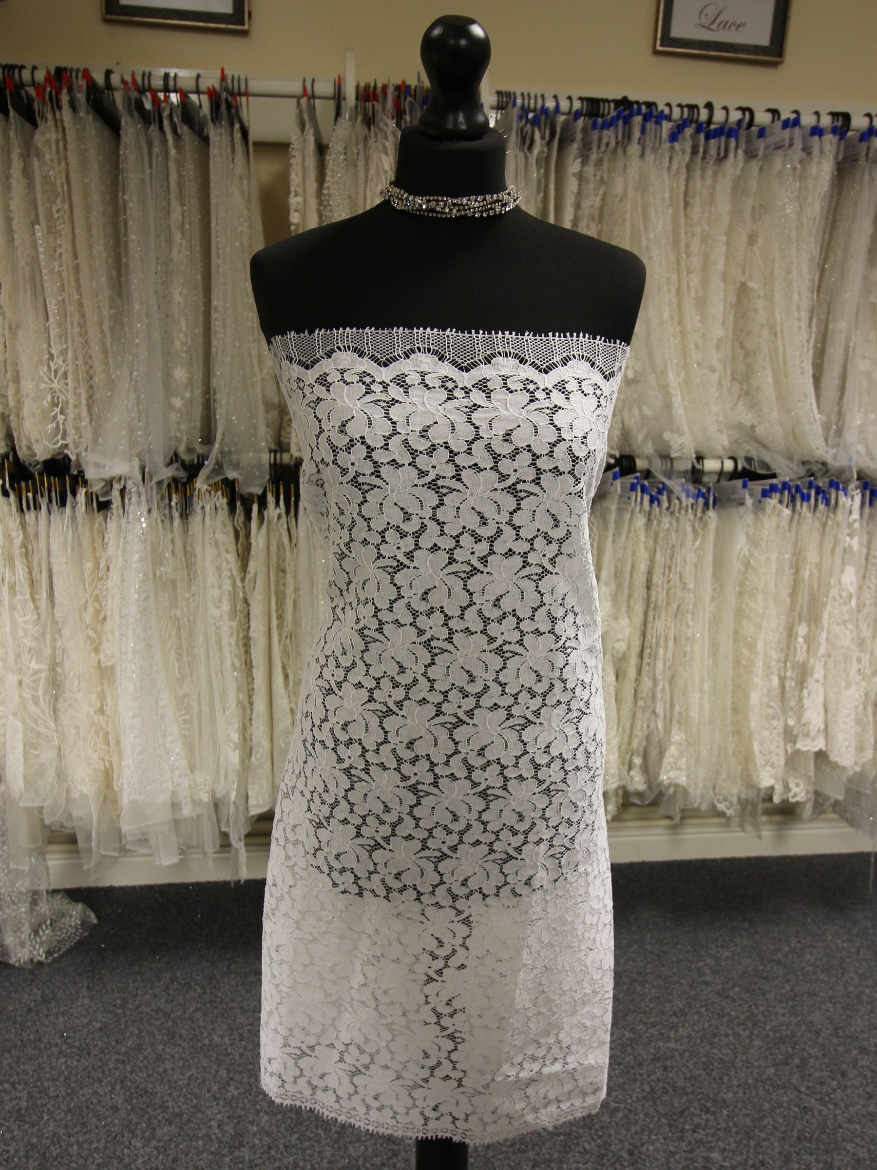 White Corded Chantilly Lace - Francine