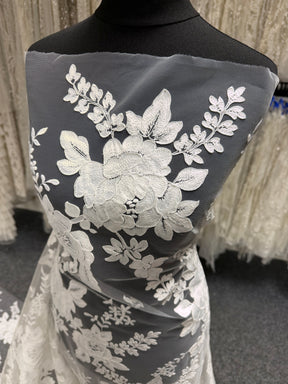 Ivory Italian Corded Embroidered Lace - Elfin