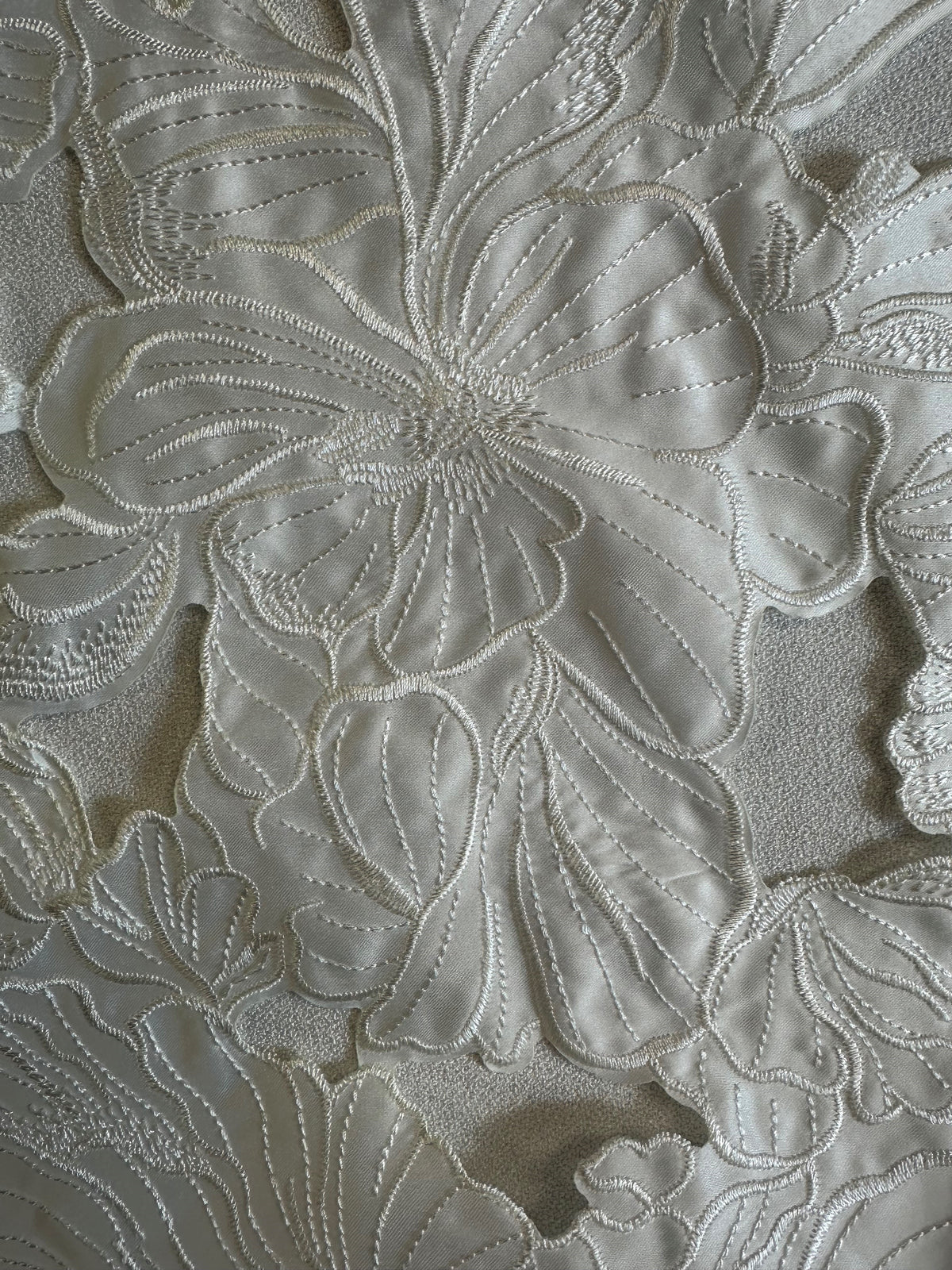 Ivory Laser Cut Satin - Ellis