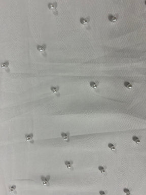 Ivory Pearl Embellished Tulle - Excellence