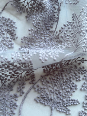 Lavender Floral Embroidery Lace - EB5037