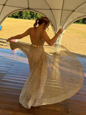 Gold Sequinned Tulle - Fabiola