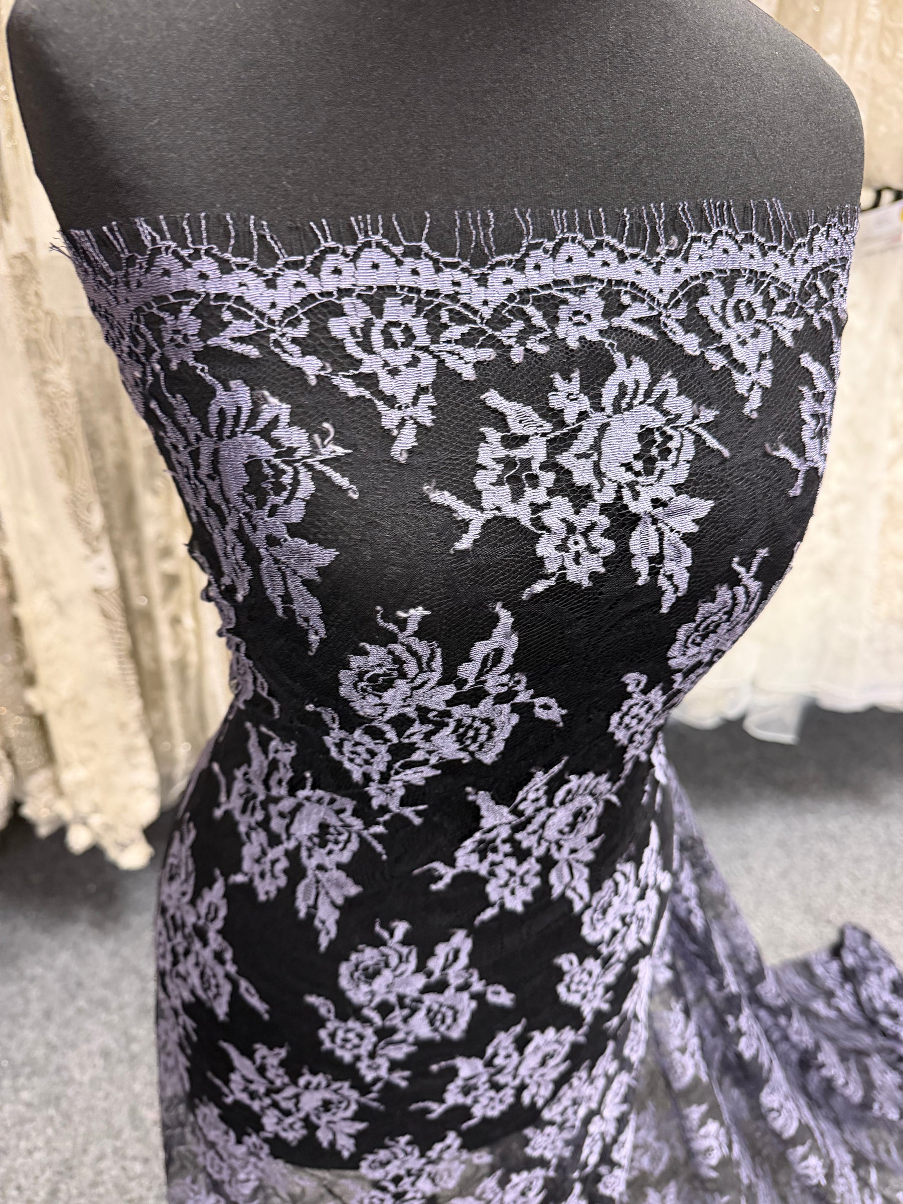 Grape & Black Chantilly Lace - P176