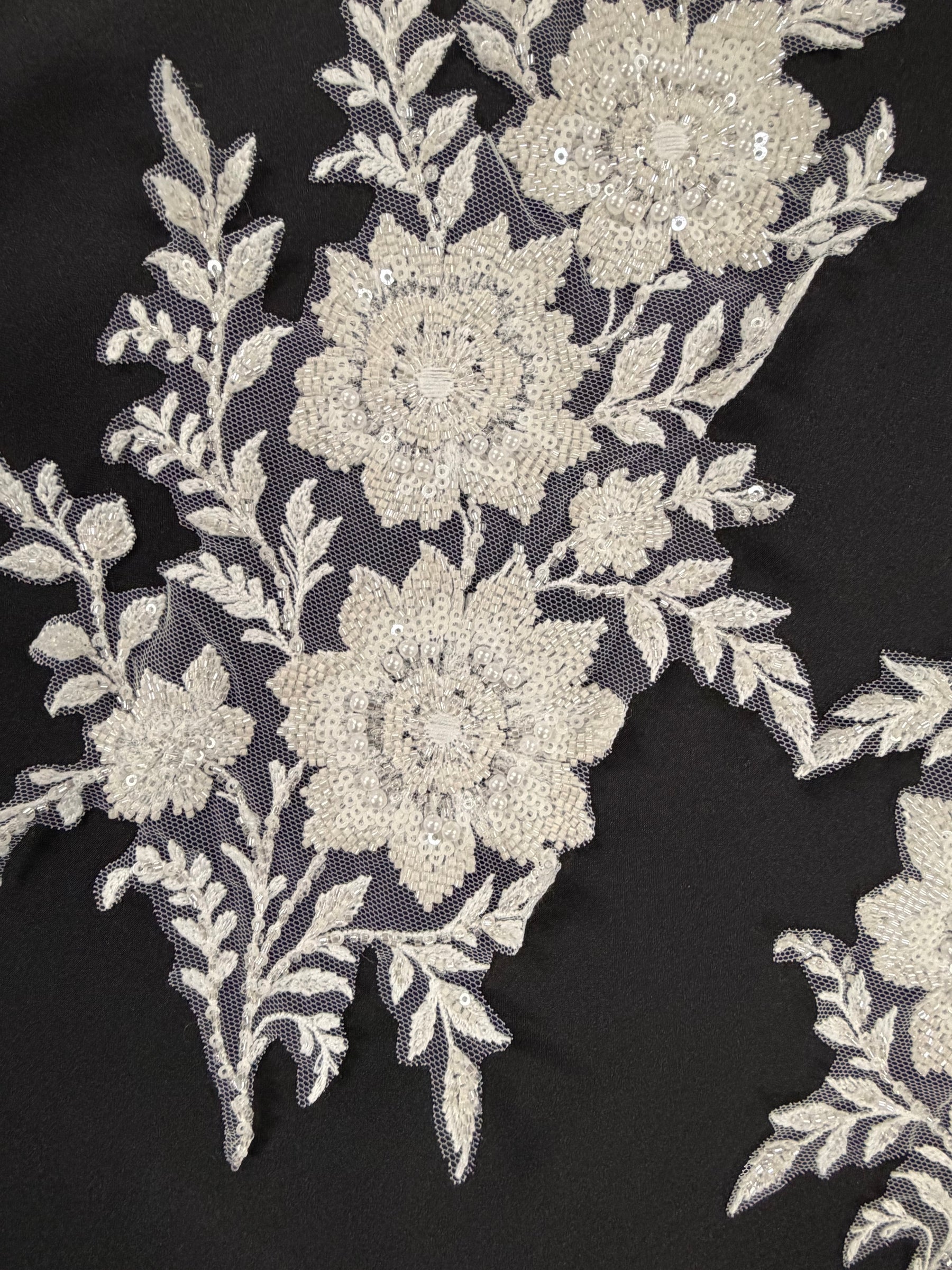 Ivory Beaded Lace Appliques - Wylie