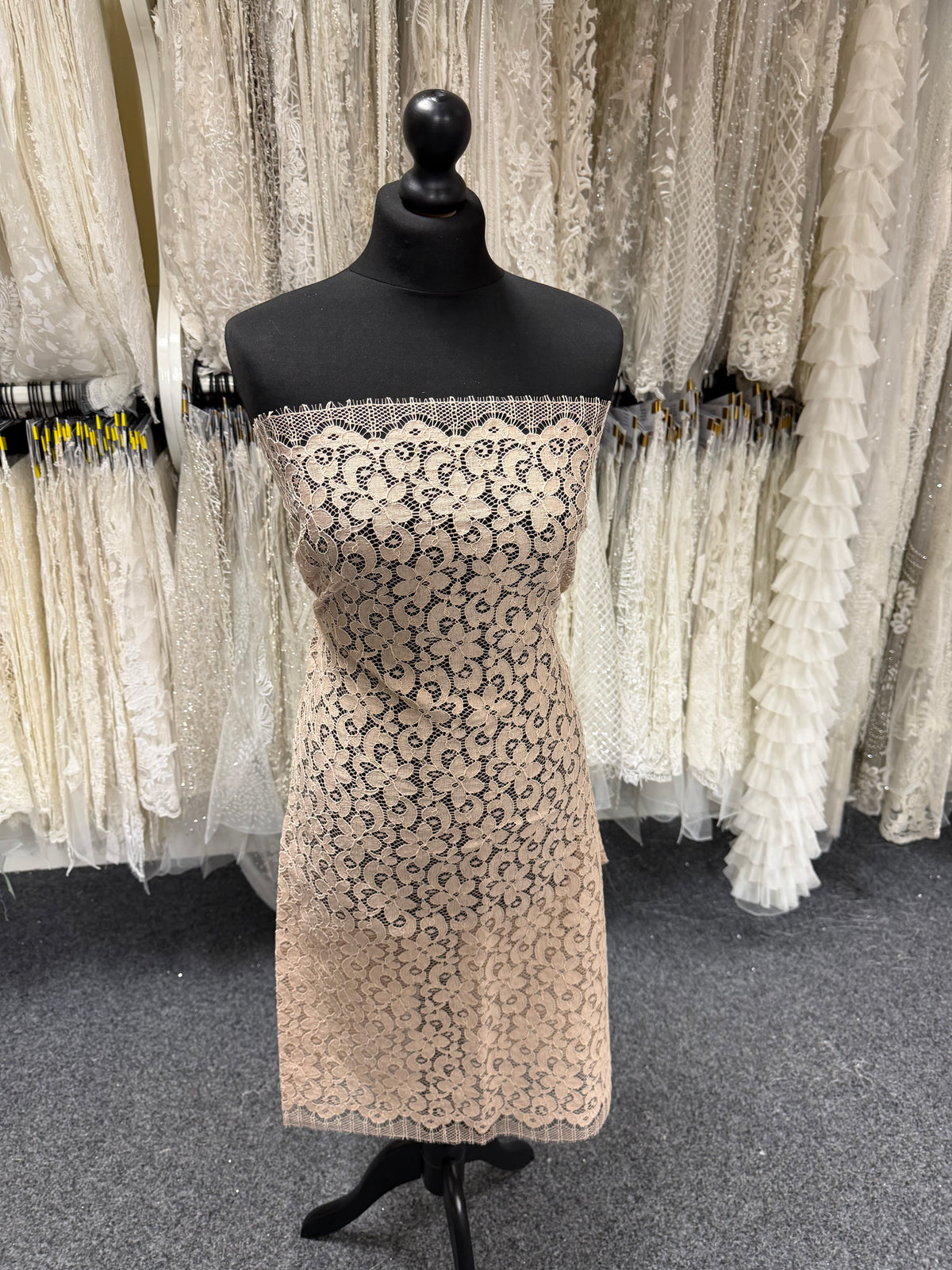 Coffee Corded French Lace - LA4008