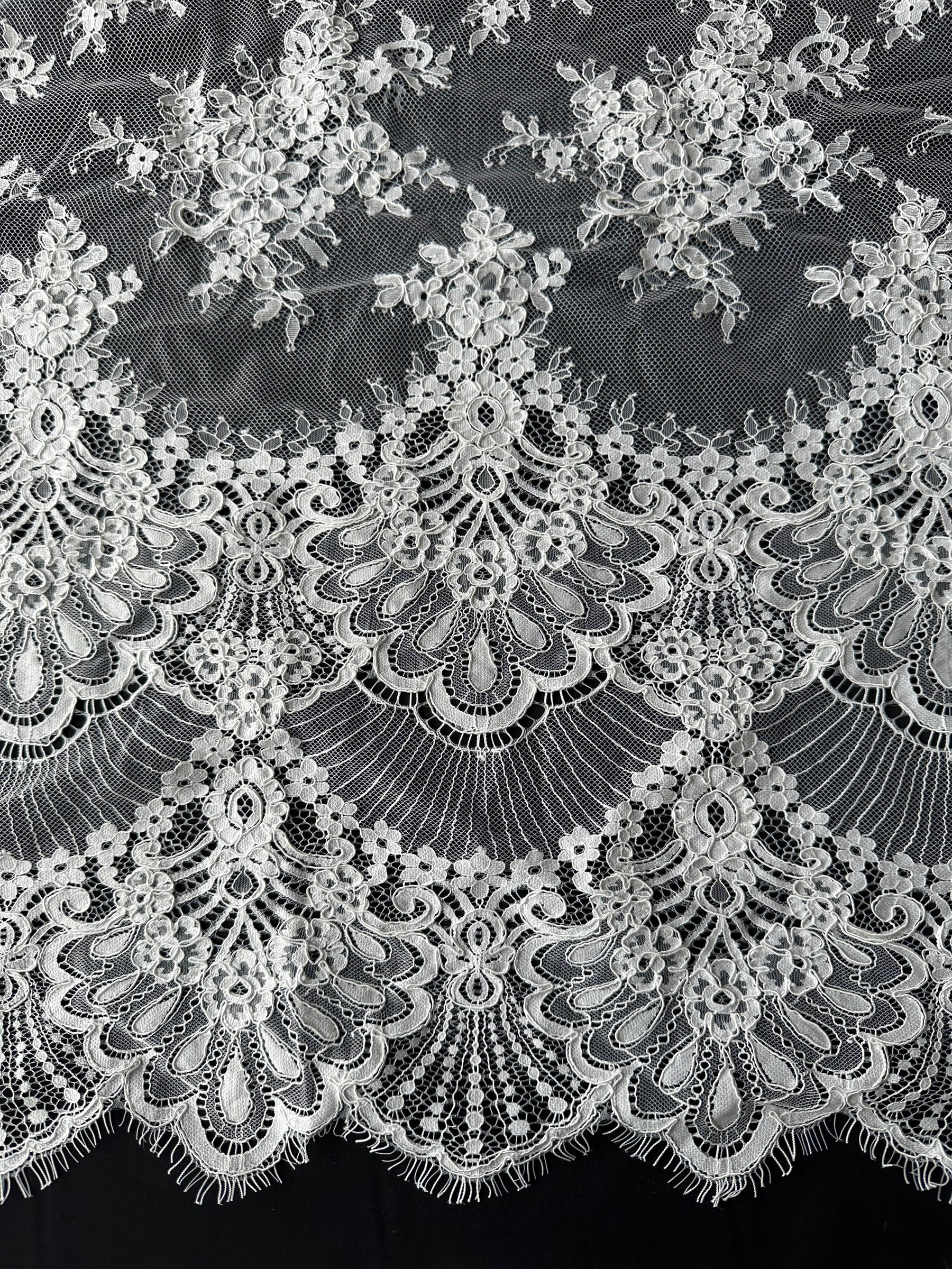 Ivory Corded Floral Lace – Faraday