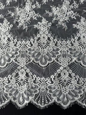 Ivory Corded Floral Lace – Faraday