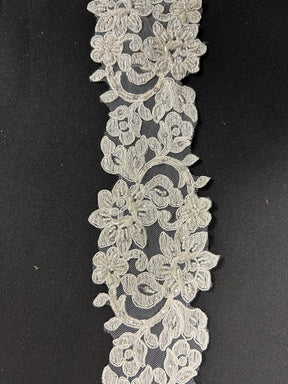 Ivory Corded and Beaded Lace Trim - Fidelity