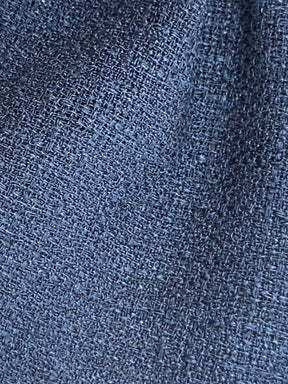 French Navy Linen Look Polyester - Coast