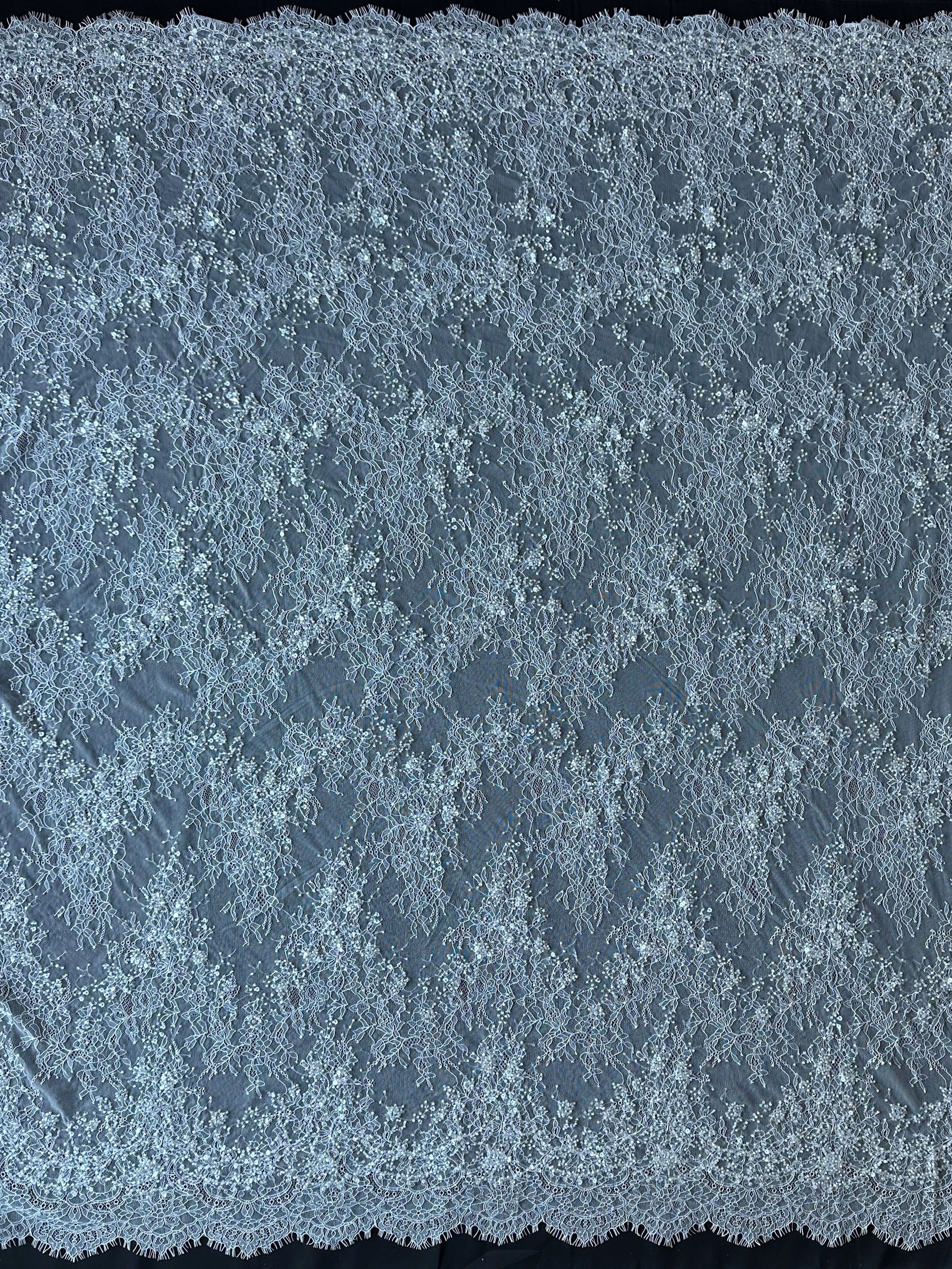 Ivory Corded and Sequin Lace - Fronnie