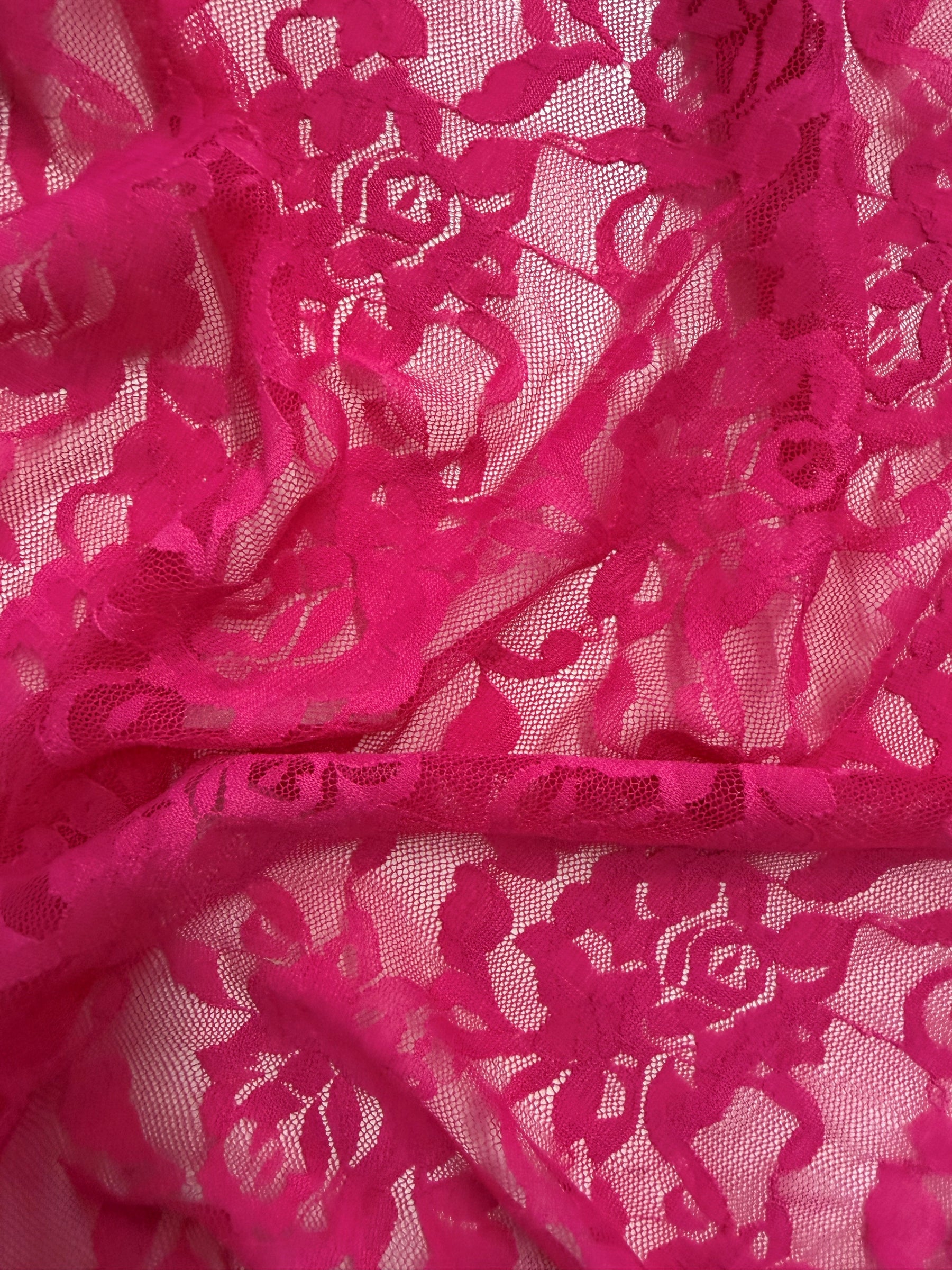 Fuchsia Raschel Stretch Lace – Matina