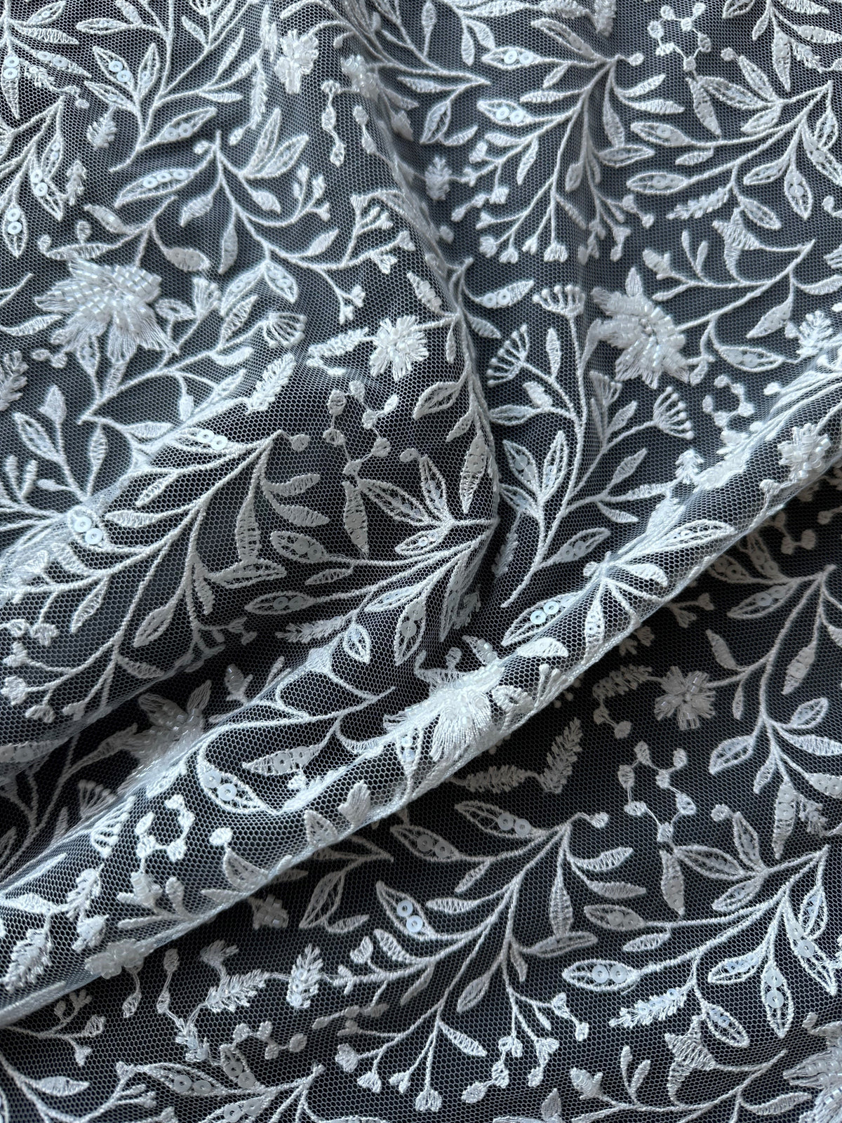 Ivory Beaded Embroidery Lace - Minka