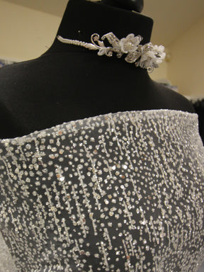Ivory Sequin Glitter Tulle - Ottoman