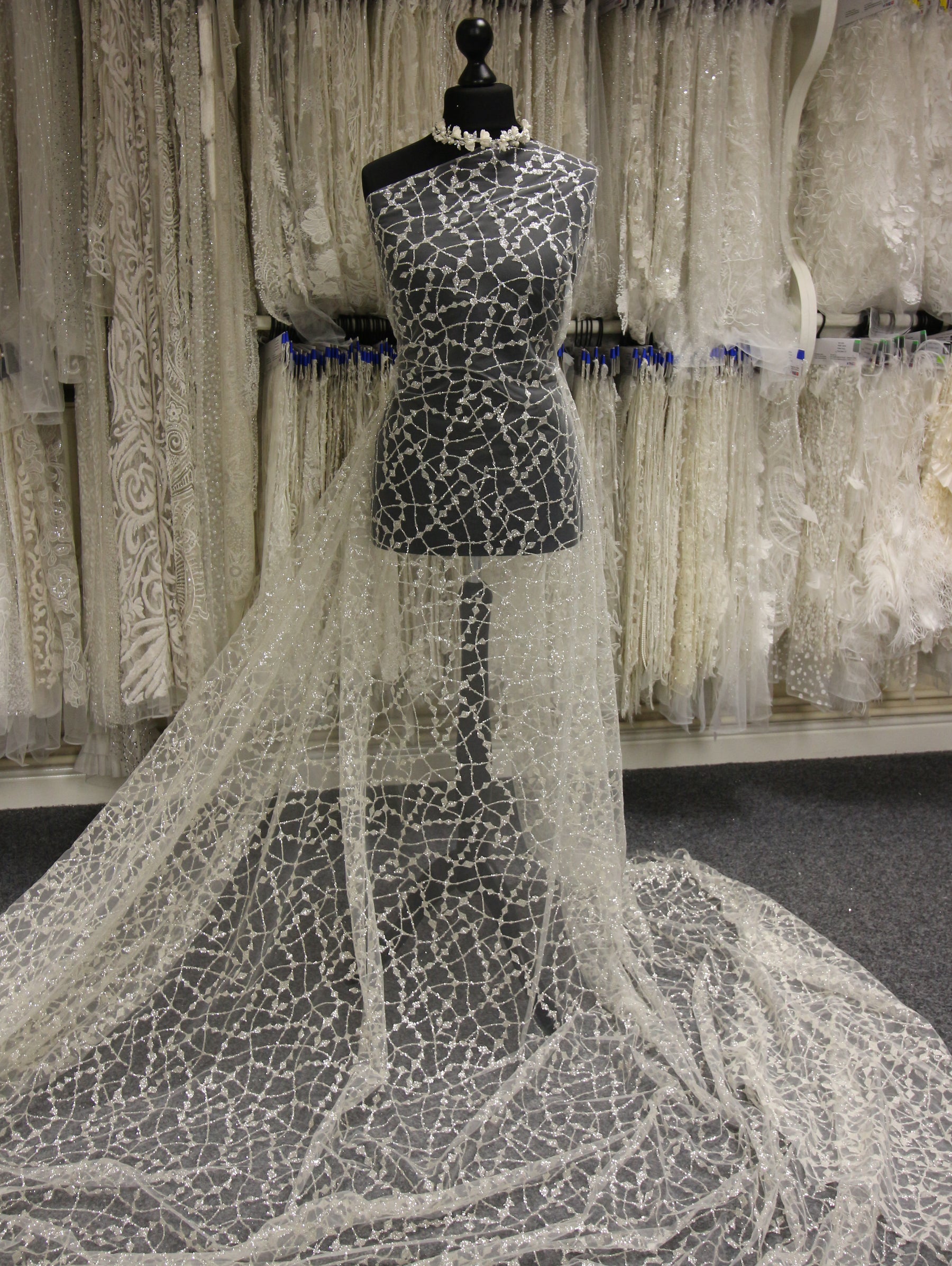 Ivory Glitter Tulle - Trance Ivory Glitter Tulle - Trance