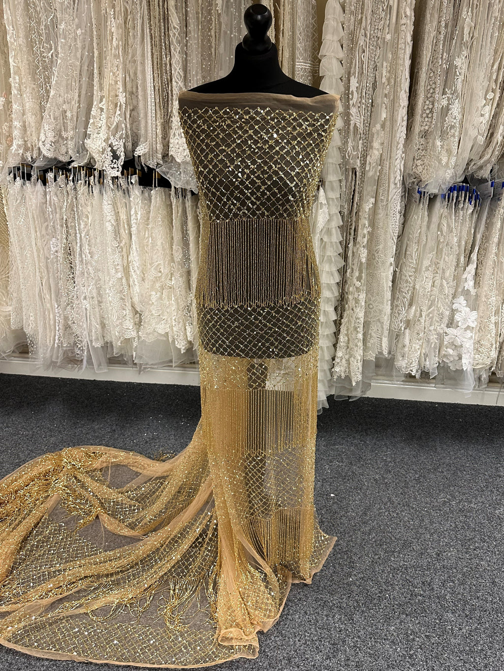 Gold Beaded Lace